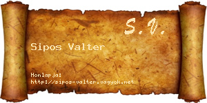Sipos Valter névjegykártya